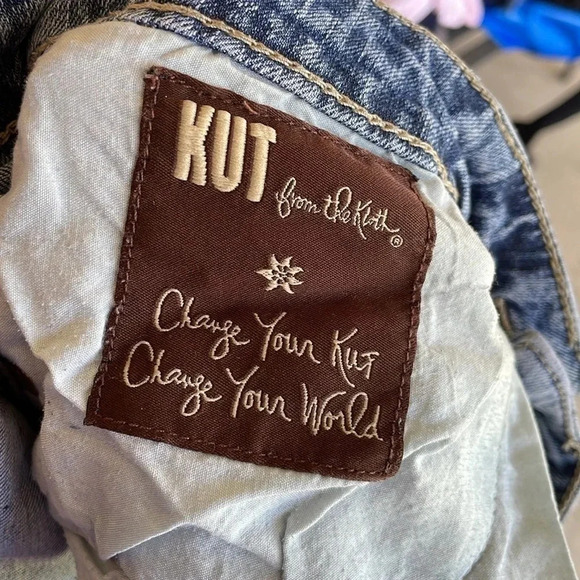 Kut From the Kloth Blue Light Wash Distressed Cuffed Shorts - Picture 8 of 10